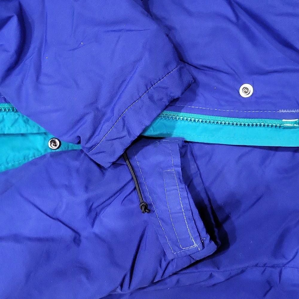 Vintage 80s L.L.Bean Purple Blue Winter Ski Puffer Jacket w/ Removable Hood M - Picture 9 of 12